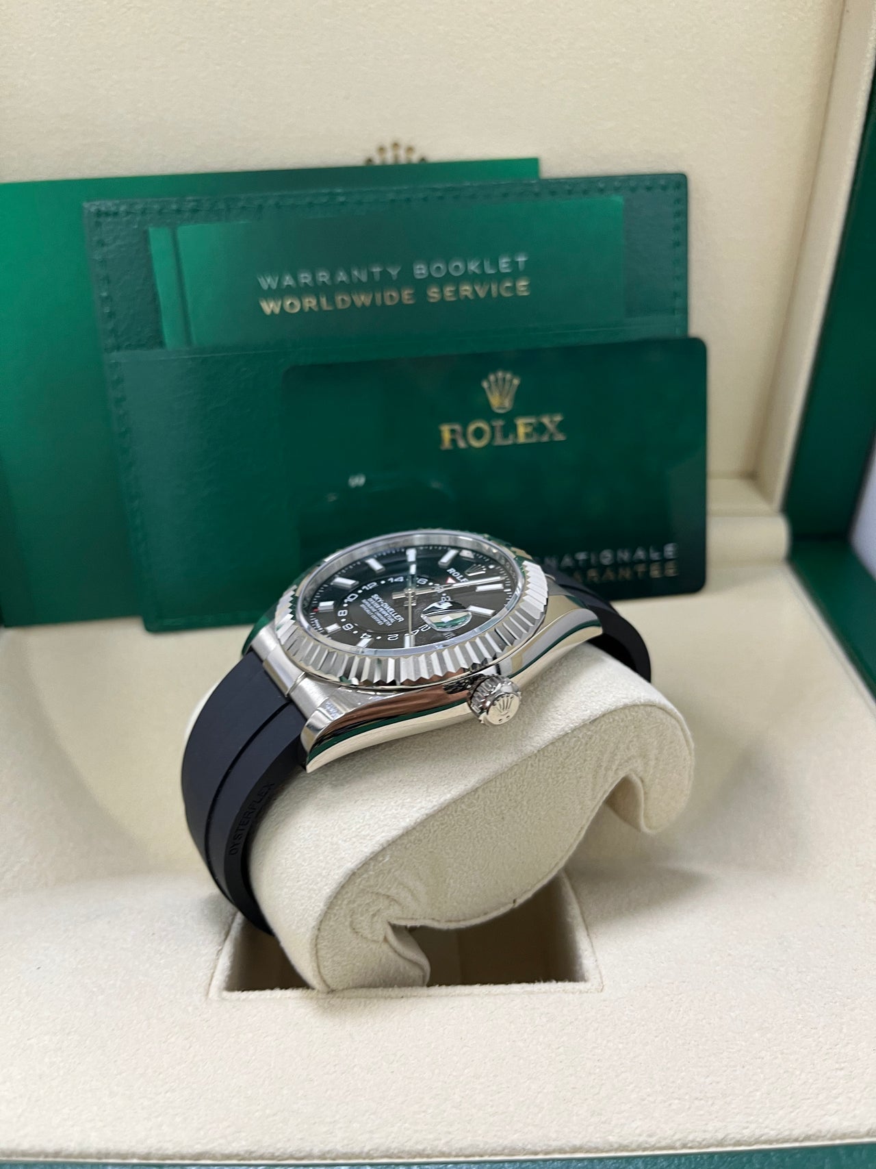 Sky-Dweller White Gold Black Dial Oysterflex