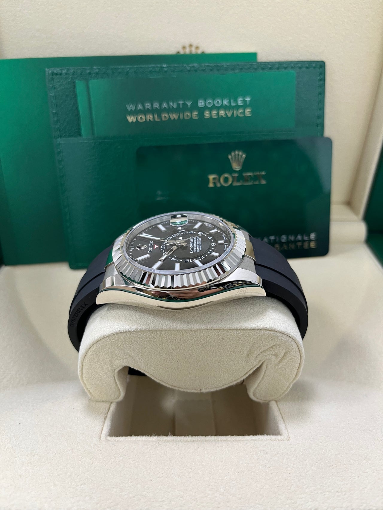 Sky-Dweller White Gold Black Dial Oysterflex