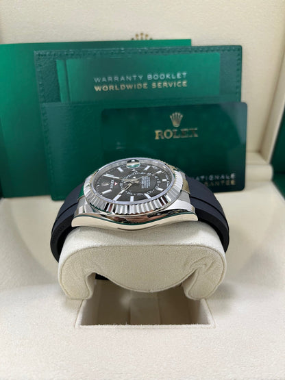 Sky-Dweller White Gold Black Dial Oysterflex