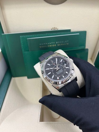 Sky-Dweller White Gold Black Dial Oysterflex