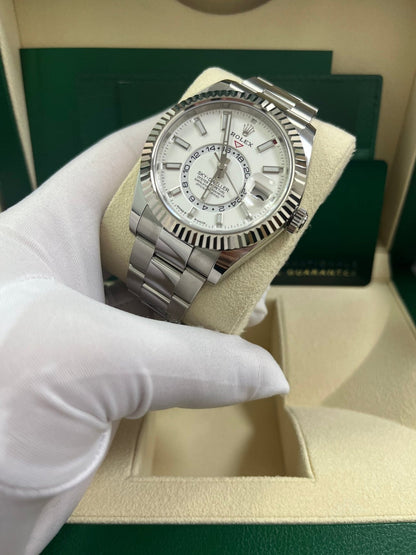 Sky-Dweller White Rolesor White Dial Oyster 336934