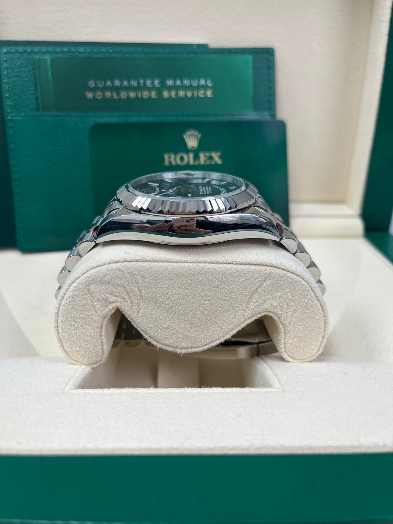 Sky-Dweller White Rolesor Blue Dial Jubilee 326934