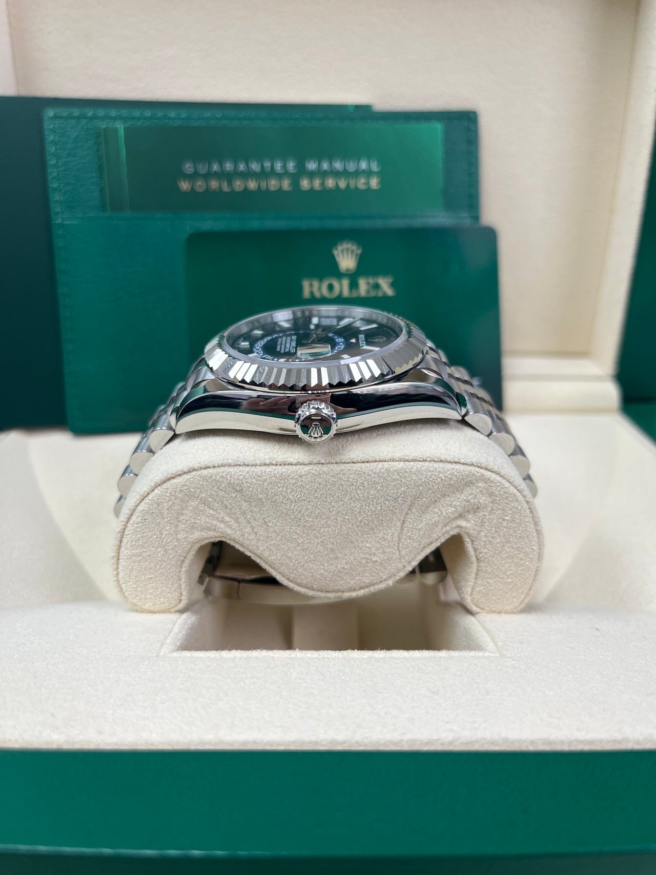 Sky-Dweller White Rolesor Blue Dial Jubilee 326934