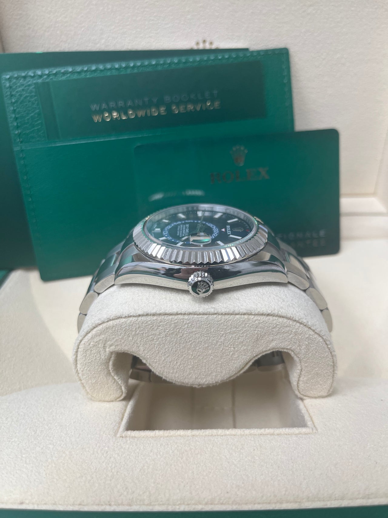 Sky-Dweller White Rolesor Blue Dial Oyster 326934