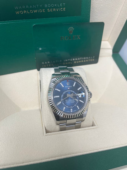 Sky-Dweller White Rolesor Blue Dial Oyster 326934