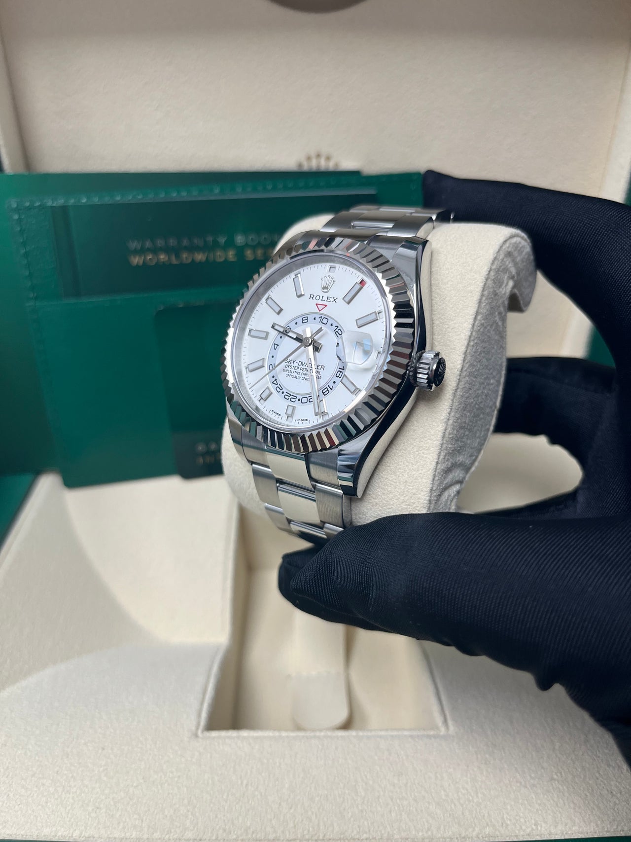 Sky-Dweller White Rolesor White Dial Oyster 326934