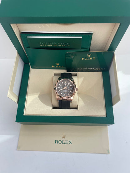 Sky-Dweller Everose Chocolate Dial Oysterflex