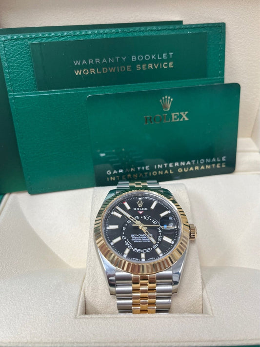 Sky-Dweller Yellow Rolesor Black Dial Jubilee