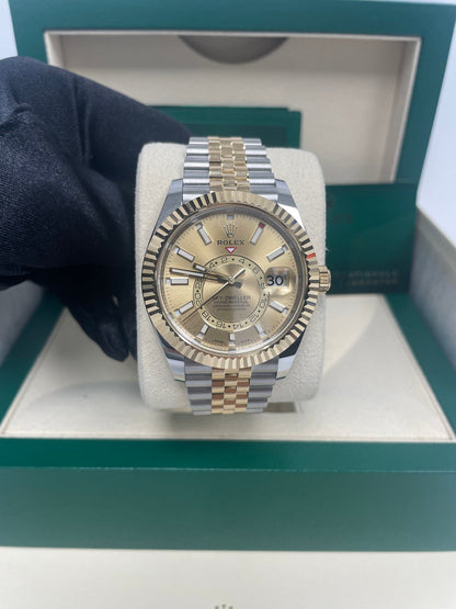 Sky-Dweller Two-Tone Yellow Gold Champagne Dial